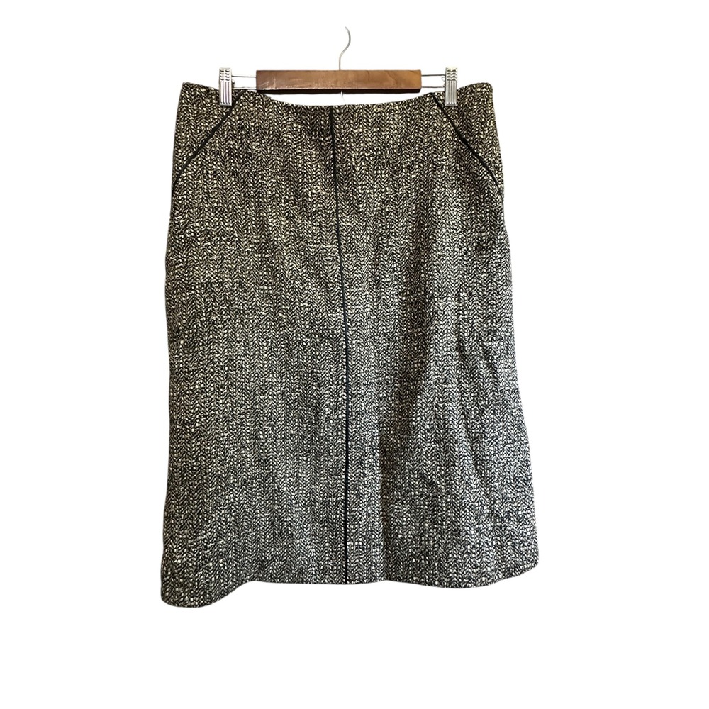 Talbots Tweed‎ Pencil Skirt Black Tan Brown Career Office Professional Women